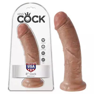 Pipedream King Cock 8'' Fat Realistic Dildo Veined Dong Adult Tan Sex Toy • $64.95
