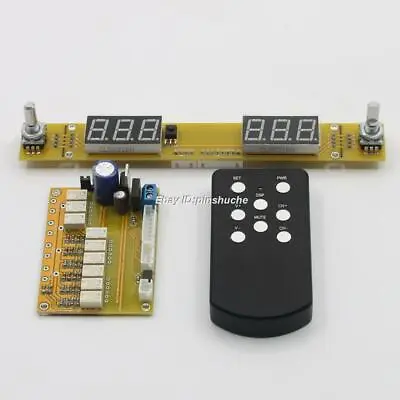 Hifi Remote Control Stereo Preamp Volume Board /Kit 64 Steps Relay Dual Display • $75