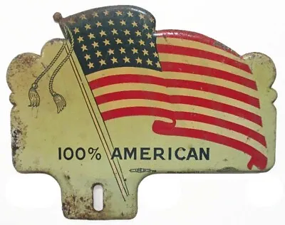$107.50 • Buy USA Flag 100% American Patriotic License Plate Topper Vintage 1940s WW2