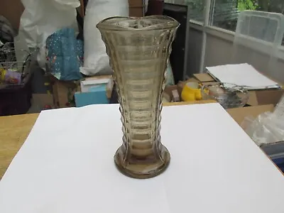 Brown Coloured Glass Vase • £0.75