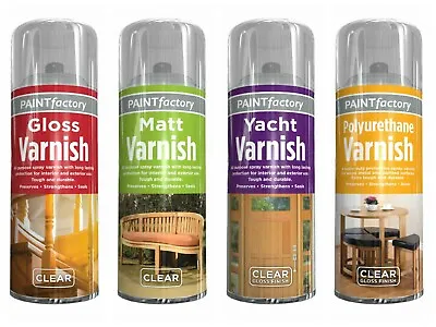 Polyurethane Clear Gloss Matt Yacht Varnish Aerosol Spray Paint Top Coat 400ml • £8.95