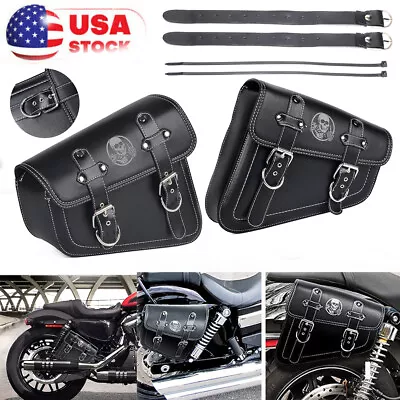 2Pcs Motorcycle Saddle Bags Side Tool Bag Luggage For Sportster XL 883 XL 1200 • $69.06