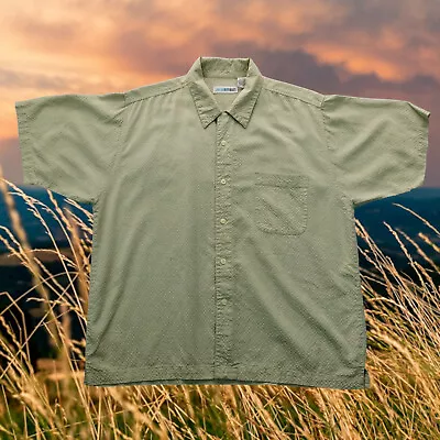 Canyon River Blues Shirt L Mens Short Sleeve Button Down Beige/brown Checks • $7