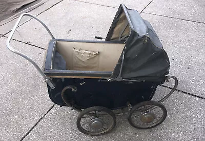 Vintage Thayer Baby Carriage Baby Stroller Bassinette Deluxe Buggy (Rough Shape • $147