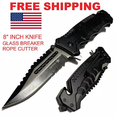 Folding Knife Pocket Knife Spring Open Assist Survival Hunting Tactical Knife • $11.95