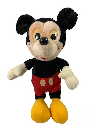 Vintage Disney Mickey Mouse Stuffed Animal Toy Plush Plastic Eyes & Nose • $49.98