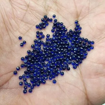 Wholesale Lot Of 2mm Round Facet Natural Blue Sapphire Loose Calibrated Gemstone • £170.31