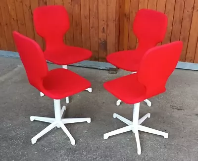 4x Dining Room Chair Tulpenstuhl 70er Space Age Vintage Chairs Red 70s • $858.63