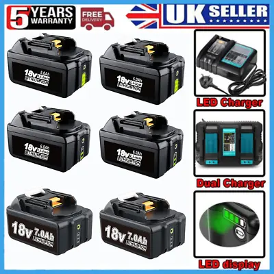 For Makita 18V 6.0Ah 5.0Ah Battery & Charger BL1860B BL1850B Li-ion LXT BL1830 B • £46.99