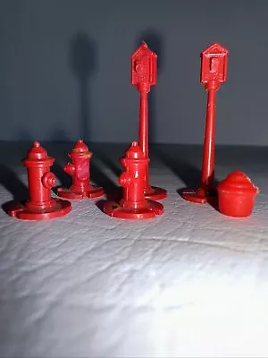 Plasticville Red Firebox Lot O-S Scale HTF Tiny 6 Piece Set • $9.99