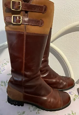 UGG Equestrian Riding Boots Leather 2 Tone Horseback Boots Classy Style Size 8 • $97.99