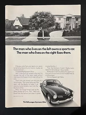 1968 Volkswagen Karmann Ghia  Man Who Lives On The Left  Magazine Ad • $4.99