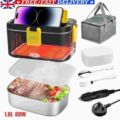 Travel Electric Lunch Box Food Heater 80W Portable Food Warmer 12V/24V • £38.46