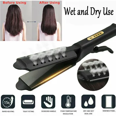 2 In 1 Electric Hair Straightener Ceramic Tourmaline Flat Curler Wet And Dry Use • $15.79