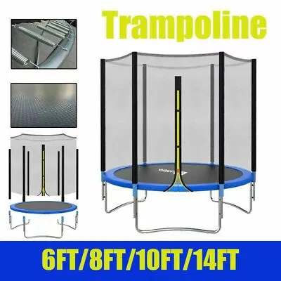 £89.99 • Buy 6FT 8FT 10FT 12FT Trampoline Jump Mat Safe Net Spring Pad Cover For Kids