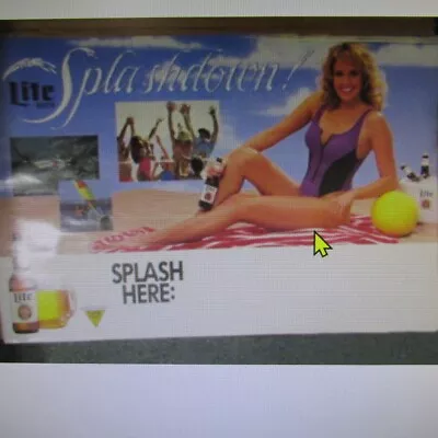 Vintage Miller Lite Beer  Splashdown  Pin Up Volleyball Poster 30x20 • $10.95