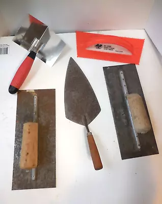 Concrete Cement Hand Mason Tool Lot Masonry Large Trowel Vintage Lot Of 5 (G) • $21.95