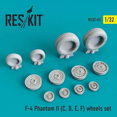 ResKit RS32-0065 Scale 1:32 F4 CDEF Phantom II Wheels Set - Plastic Model Kit • $23.94