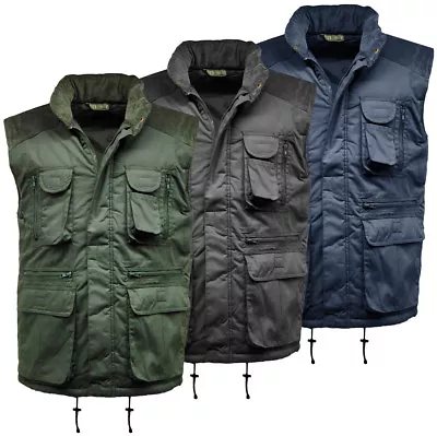 Men's Multi Pocket Lined Padded Gilet Bodywarmer • £22.95