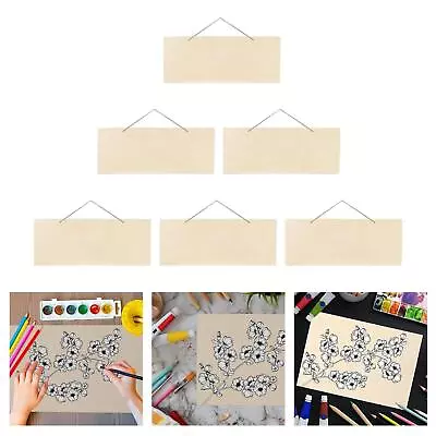 6Pcs Wood Plaques Blank Rectangle Wooden Sign Board For DIY Banners Ornament • $23.45