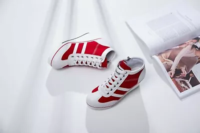 $31.67 • Buy Patchwork Wedge Heel Canvas Sneakers Lace Up Sporty Walking Comfy Women Shoes 43