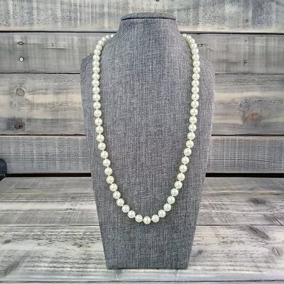 Vintage Monet Faux Pearl Necklace 22  Costume Beaded Jewelry Gold Tone Clasp • $14.95