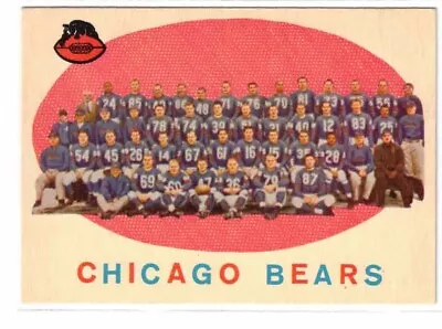 1958 Topps #104 Chicago Bears Team & Unmarked Checklist Card NM • $15.99