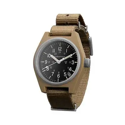 MARATHON 34mm Desert Tan General Purpose Quartz With Date (GPQ) High-Impact Comp • $324