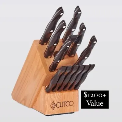 NEW Cutco Galley Set+ 6 Black 2008C W/ Block & Cutting Board Ships Free $1200+ • $99.99