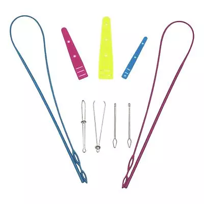 9x String Threader Tools Loop Turner Hook Flat Elastic Cord Threader Elastic • £5.71
