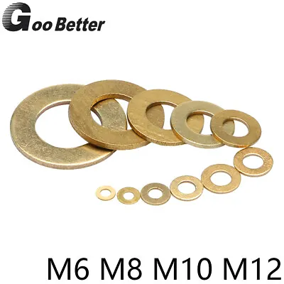£1.19 • Buy M6 M8 M10 M12 Brass Washers Flat Assorted All Sizes Solid For Bolt & Screws