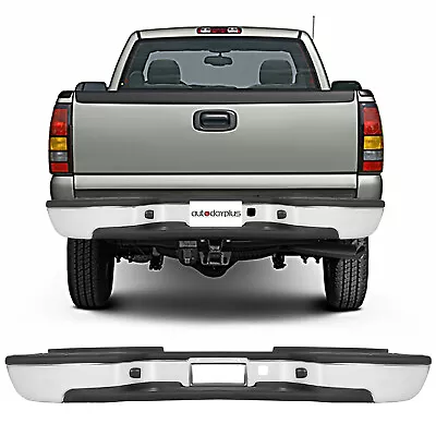 Rear Bumper For 1999-2007 Chevy Silverado GMC Sierra 2500HD 3500 Chrome & Steel • $130