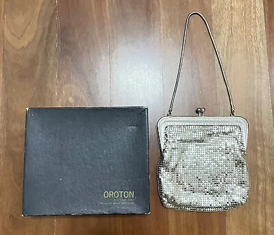 $48 • Buy Oroton Glomesh Evening Purse + Box Silver Vintage Made In Germany Kitch Retro