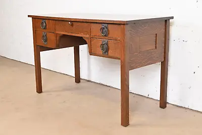 Signed Gustav Stickley Antique Mission Oak Arts & Crafts Desk Newly Restored • $5500