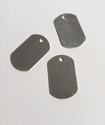 4 Dog Tag Stamping Blanks 1.25  Metal Aluminum Silver Deburred Pendants Charms • $3.49