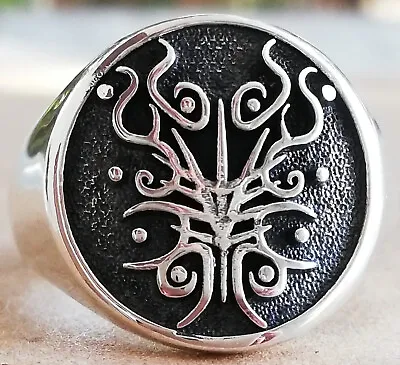 $90 • Buy Sterling Silver 925 Chaos Magic Sigil Witchcraft Amulet Wicca Talisman 3D Ring