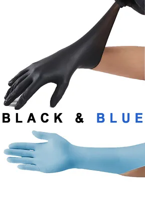 Disposable Latex Black Nitrile Or Blue Vinyl Gloves Powder Free - 100 Boxed • £6.50