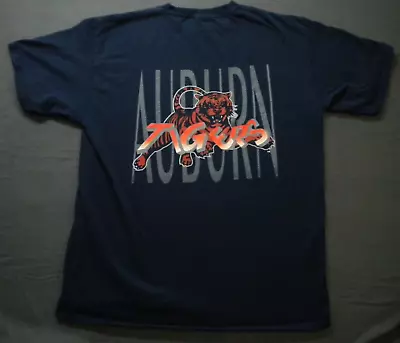 Vintage 90s Auburn University Tigers Jansport T Shirt Large? AU Blue Orange • $15.99