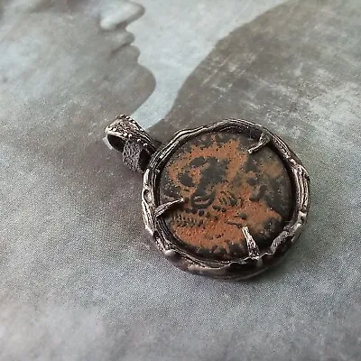 Silver Jewelry Pendant With Roman Empire Authentic Antique Coin • $132