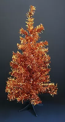 NWT 2 Ft.  Orange Tinsel Metallic Halloween Tree ~ UNLIT • $19.99