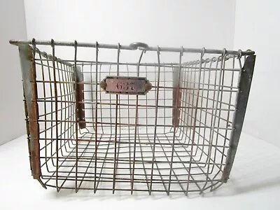 Vintage WASHBURN Wire Basket LOCKER BIN Gym Pool #637 Metal INDUSTRIAL 13x12x8 • $44.88