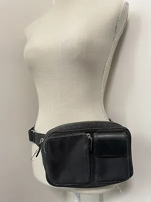 Coach Black Leatherware Unisex Fanny Pack Waist Bag 5973 • $90