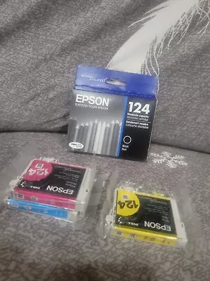 Epson - 124 Ink Cartridge - Black NIP + Magenta Cyan Yellow See Pics Description • $15.99