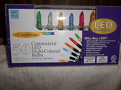 CELEBRATIONS 50-Light Commercial LED M5 Multi-Color String PINECONE 16.7' NIB  • $18