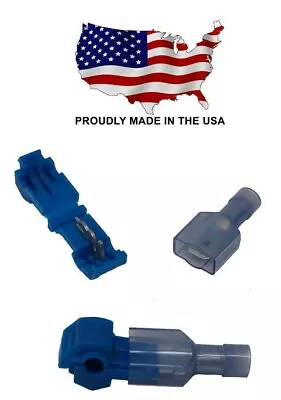 MVP 100 Pieces Blue Tee Tap Wire Connector Sets 14-16 AWG USA Made - TT14 TFM14N • $10.55