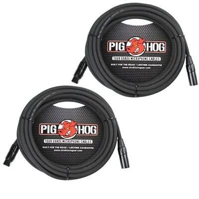 Pig Hog XLR 25 Foot 2 Pack Tour Grade Microphone Cables • $33.24