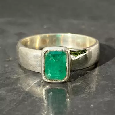 Handmade Green Emerald 925 Sterling Silver Statement Dainty All Size Ring SA-127 • $11.89