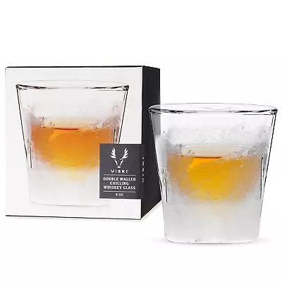 Glacier Whiskey Glass Double Walled Chilling Whiskey Glass Active Cooling Gel... • $44.53