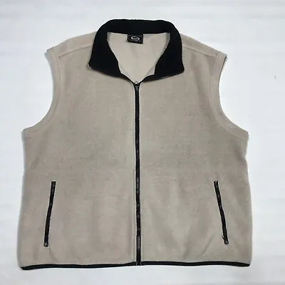 VTG Ouray Off-White Fleece Full Zip Vest Sleeveless Jacket Mens XL • $14.99