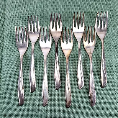 Meriden Sea Wings Silverplated Salad Forks Lot Of 8 MID-CENTURY C1956 Rogers 6  • $23.15